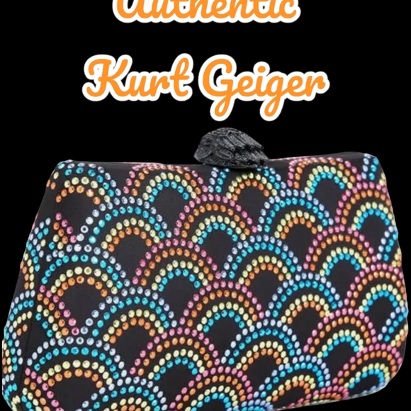 Kurt Geiger London (NWT) I Rainbow Crystal Clutch I Dust Bag - Picture 6 of 11